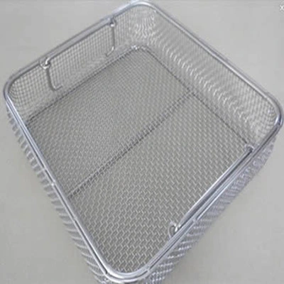 Stainless Steel Sterilization Medical Cleaning Disinfection Laboratory Metal Wire Mesh Instruments Tray Basket