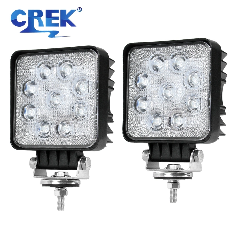 Wholesale Waterproof Square 4.3inch 27W off-Road Lights Spot Flood Lamp for Excavator Tractor Trucks Loaders