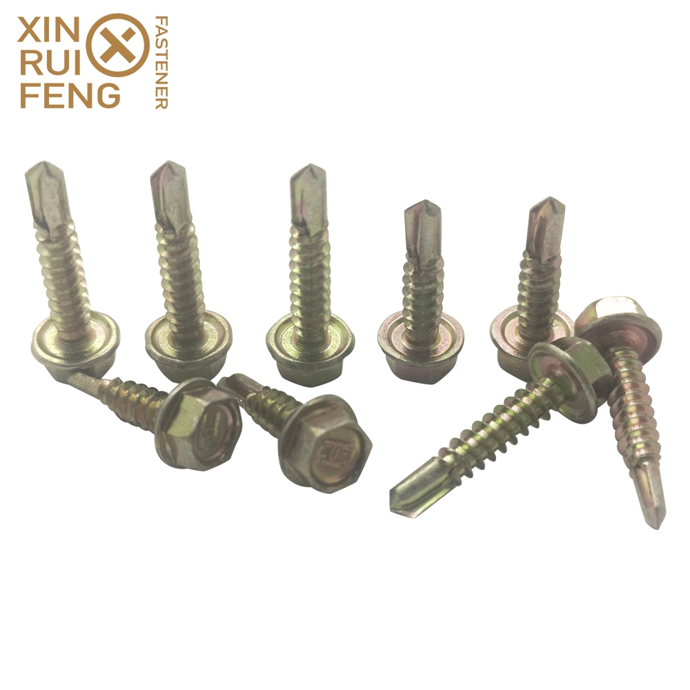 Xinruifeng DIN7504 Zinc Hex Hexagon Head Self Drilling Screws