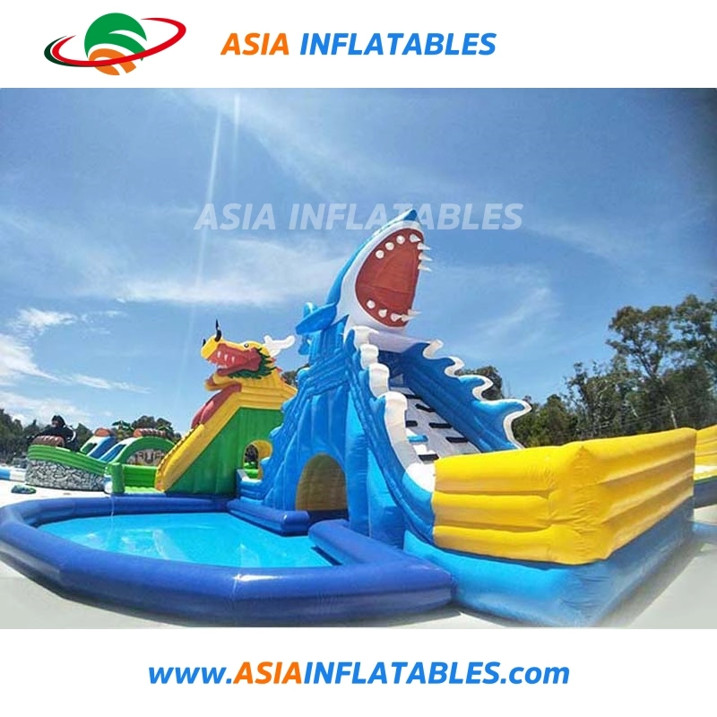 Pirate Ship Inflatable Pool Slide Amusement Water Park for Land