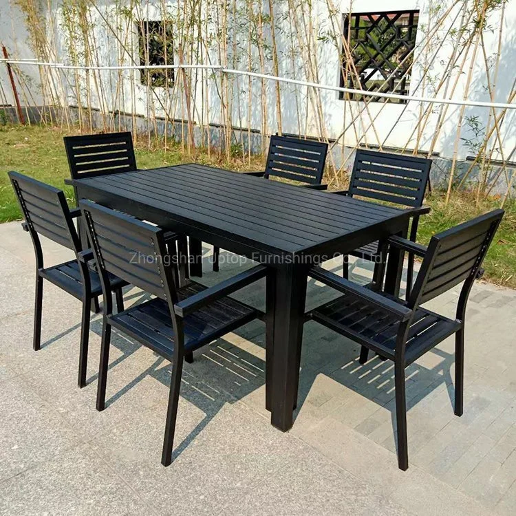 Dining Furniture Plastic Wooden Chairs and Tables Set for Outdoor (SP-OC722)