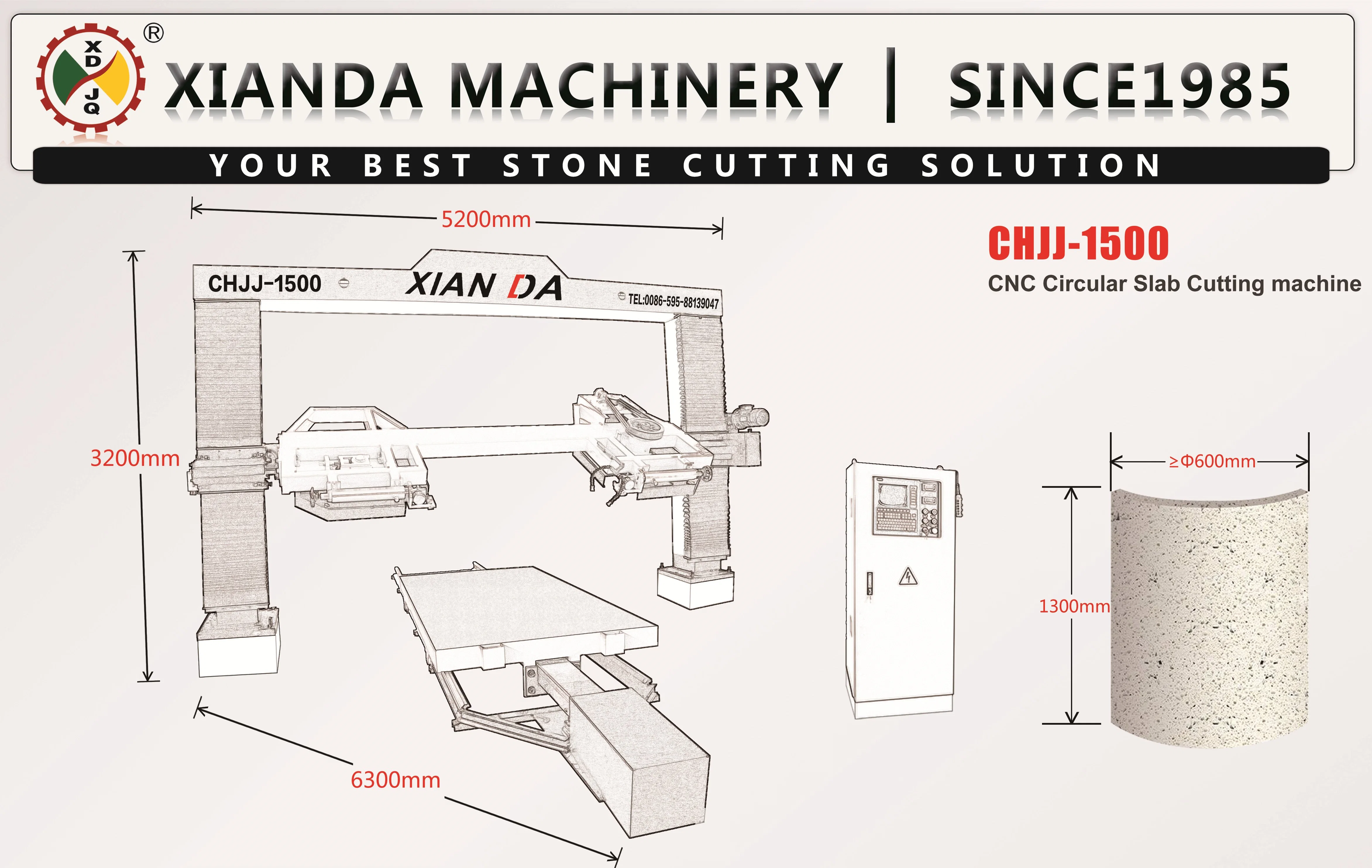 High Precision CNC Circular Slab Stone Cutting Machine for Processing Marble