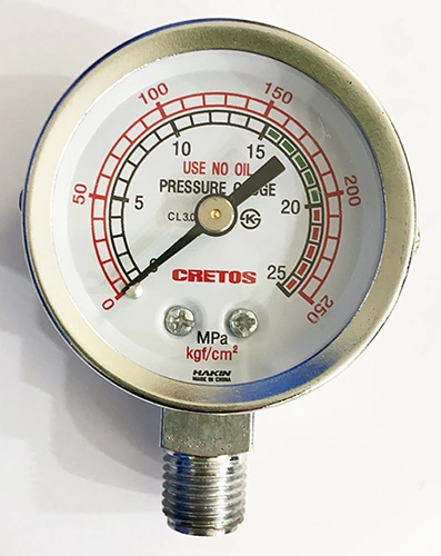 Pressure Gauge for Co Carbon Monoxide with Bottom Lower Mount Radial Connected for Gas Regulator / Pipes / Pumps Vacuum Equipment