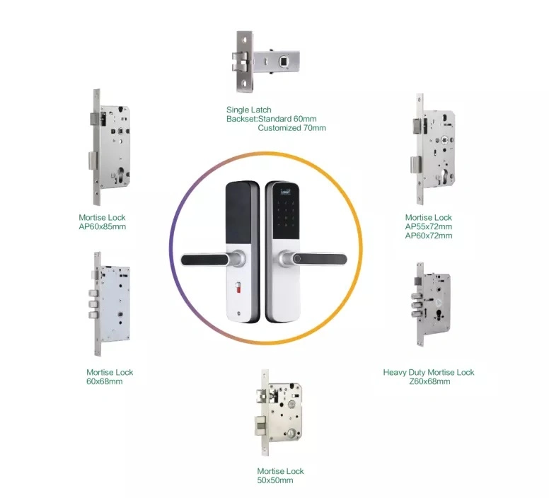 Smart Electronic Digital Lock Türschloss Fingerabdruck-Passwort-Schlüssel-IC Karte Tuya