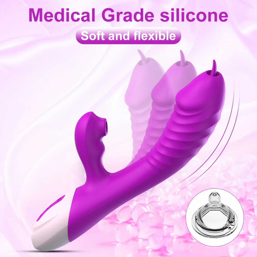 Puissant imperméable G Spot massage réaliste langue d'aspiration AV Vibrant Dildo vibrant pour Femme