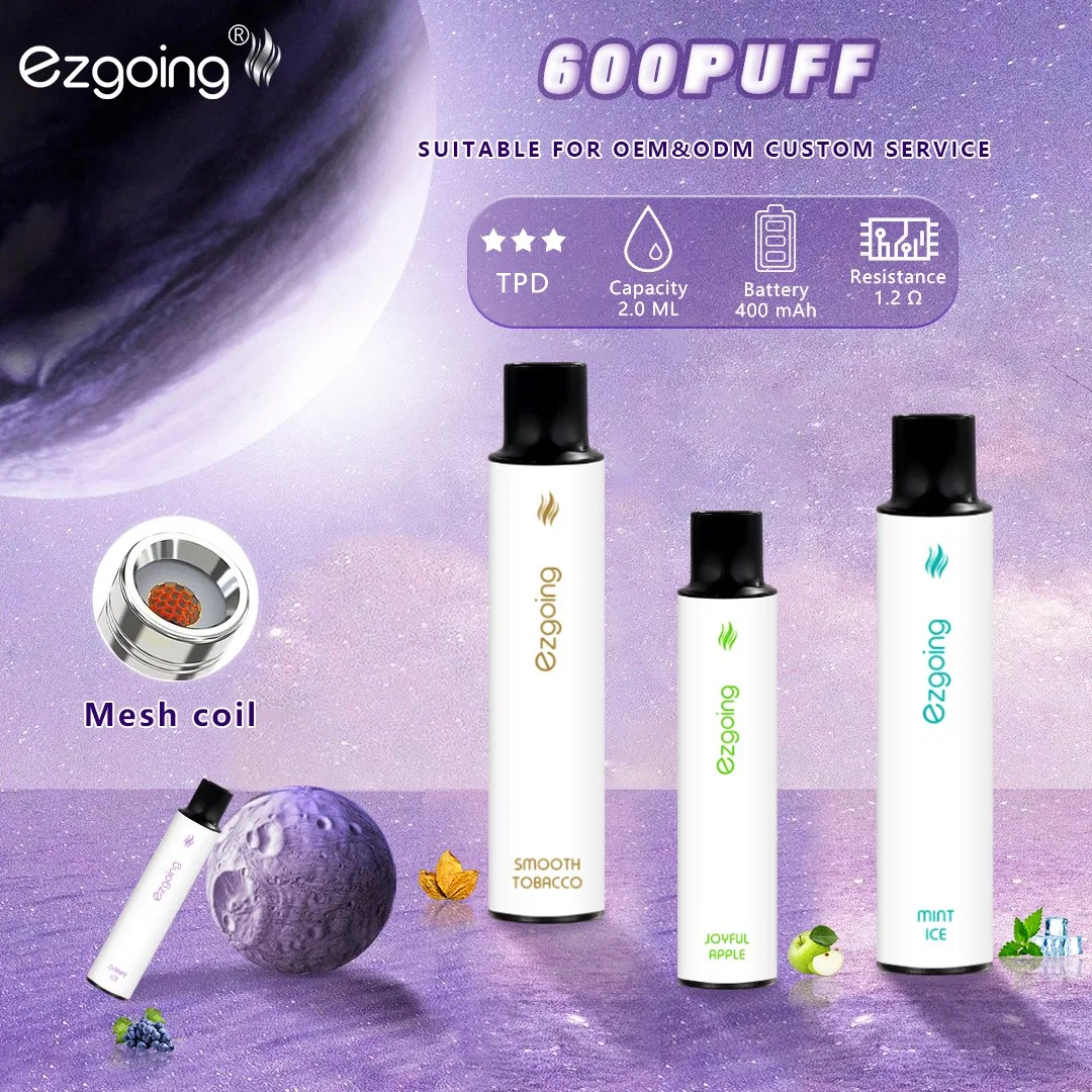 Wholesale/Supplier Shenzhen Mini Disposable Ezgoing Classic 600 Puffs Replaceable Pod Electric Cigarette Flavors Customized