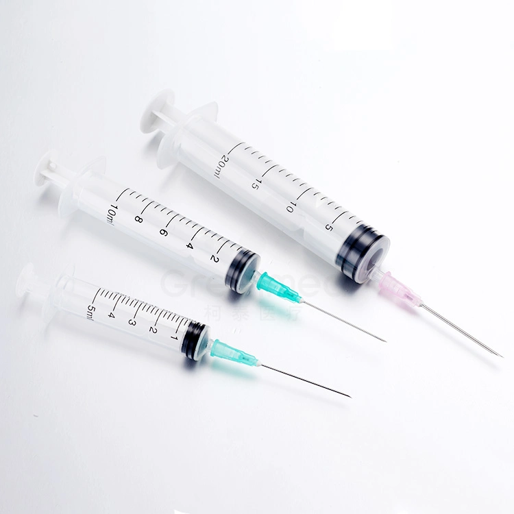 FDA Approved Medical 1ml 3ml 5ml 10ml 20ml 60ml Plastic Luer Lock Slip Disposable Syringe with Needle