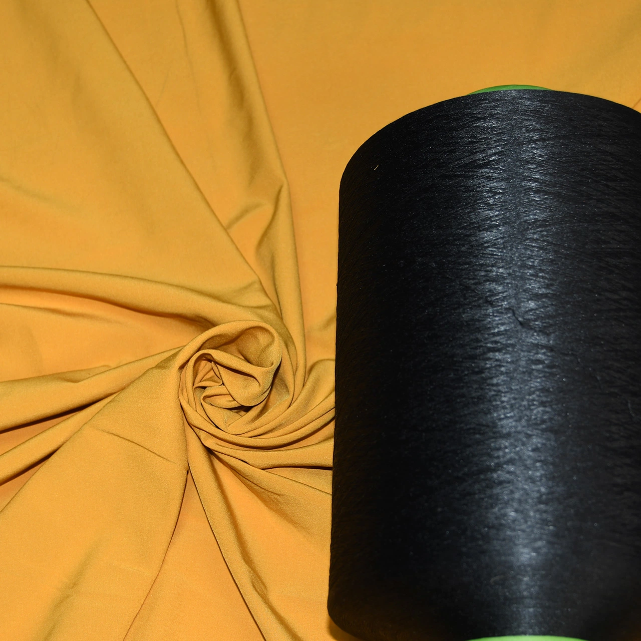 75/72+40 for Knitting Acy Spandex Covered Polyester Dope Dyed Black Yarn Wrap Yarn Knitting