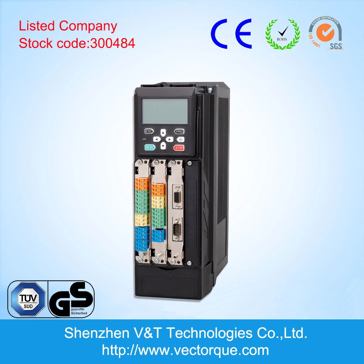 V&T Vts100 90kw V/F Vector Torque Control with Encoder Feedback VFD