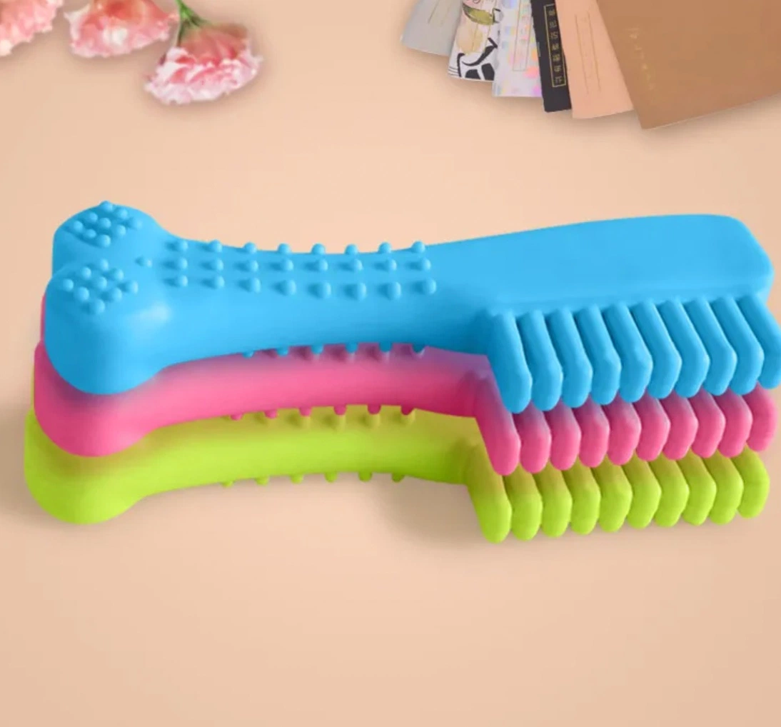 New TPR Rubber Comb Bite Resistant Dog Teething Toy Dog Training Pet Product