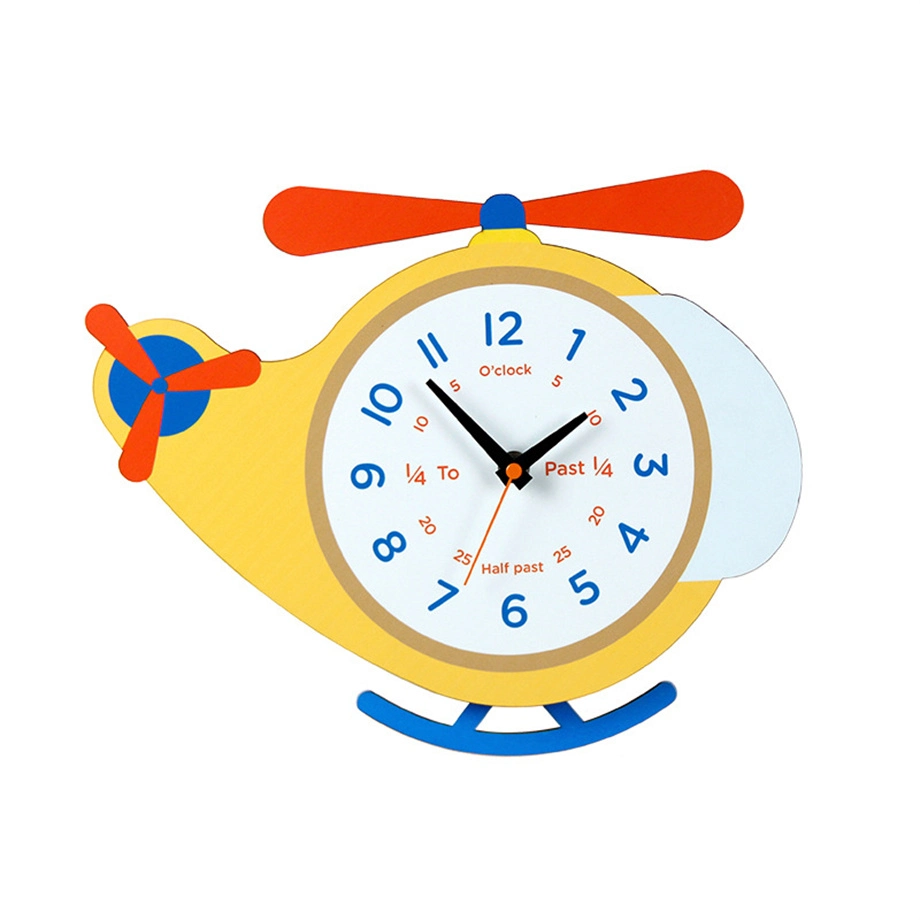 Caricature balançoire pour enfants Décoration dynamique simple horloge murale