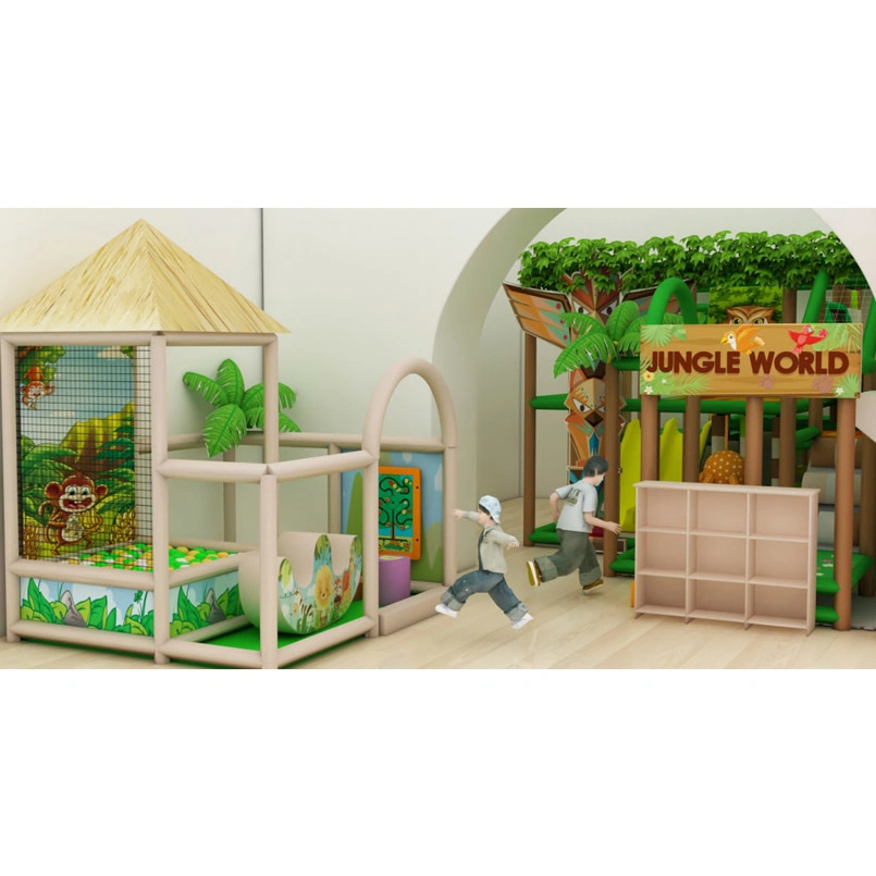 Colorful Jungle Themed Indoor Playground Structure for Kids Play Centre