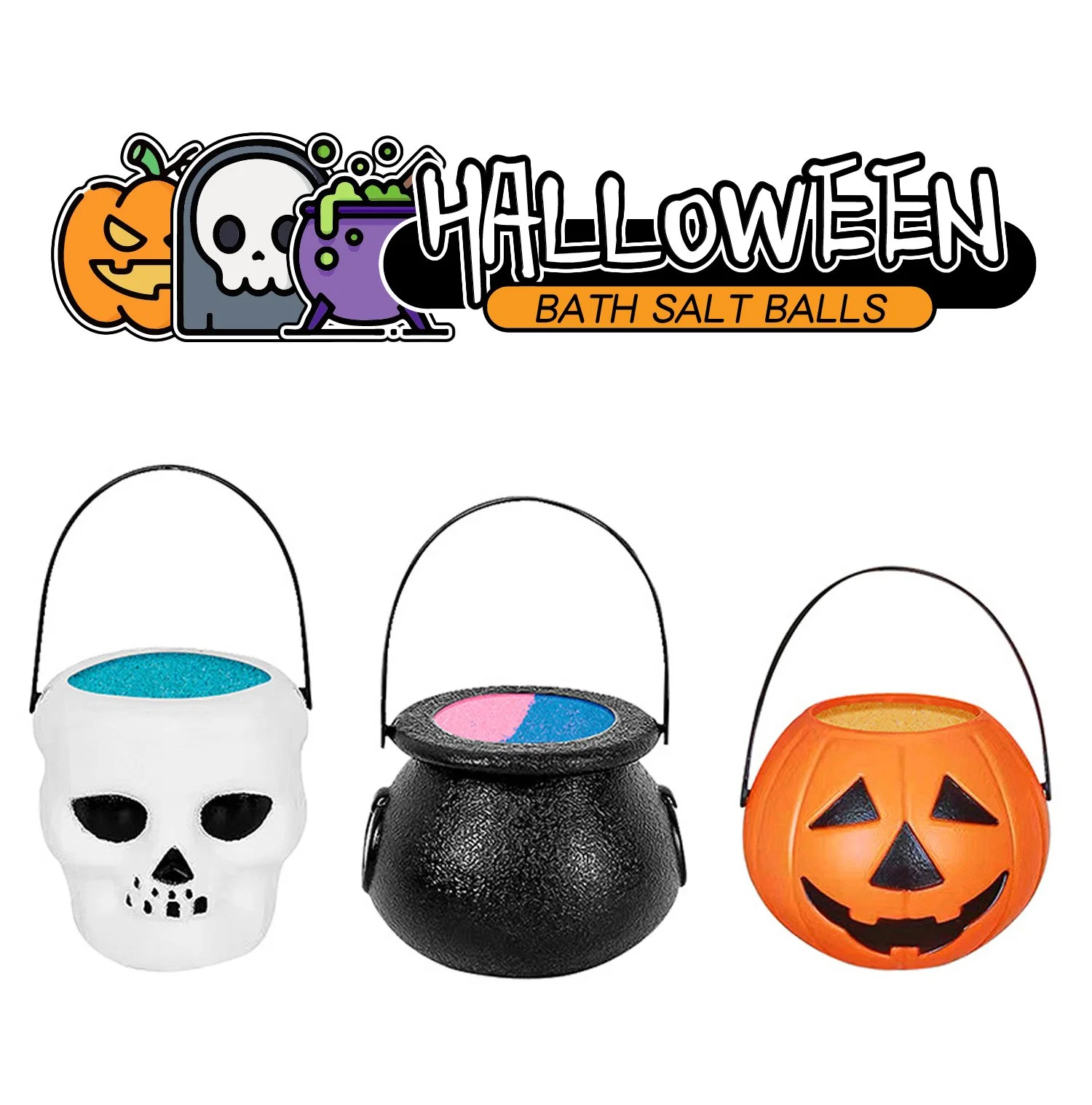 Peso y fragancia personalizables Calentón de calabaza Calavera de baño Salt Ball