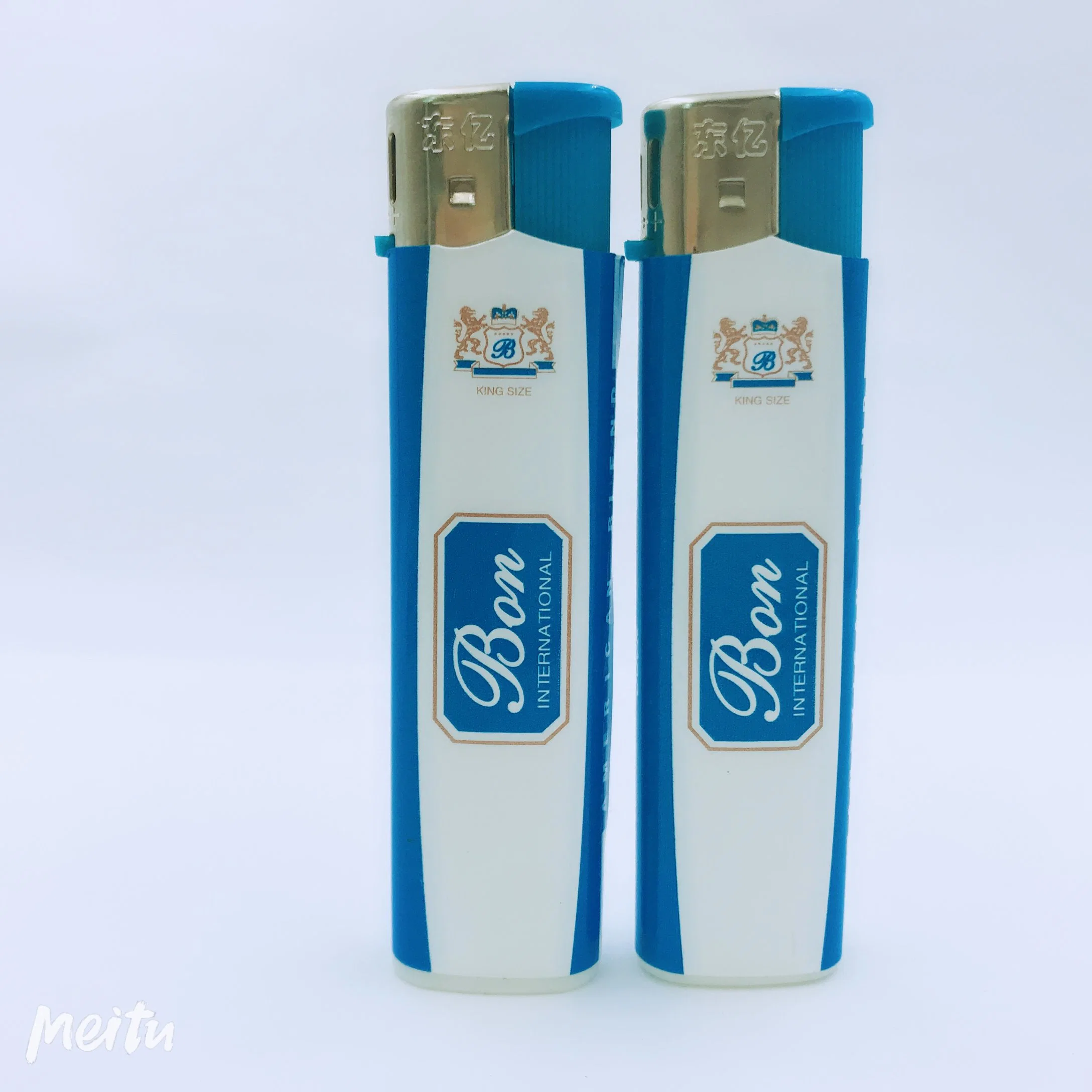 Disposable Electronic Cigarette Lighter with Print Logo and Black Cap