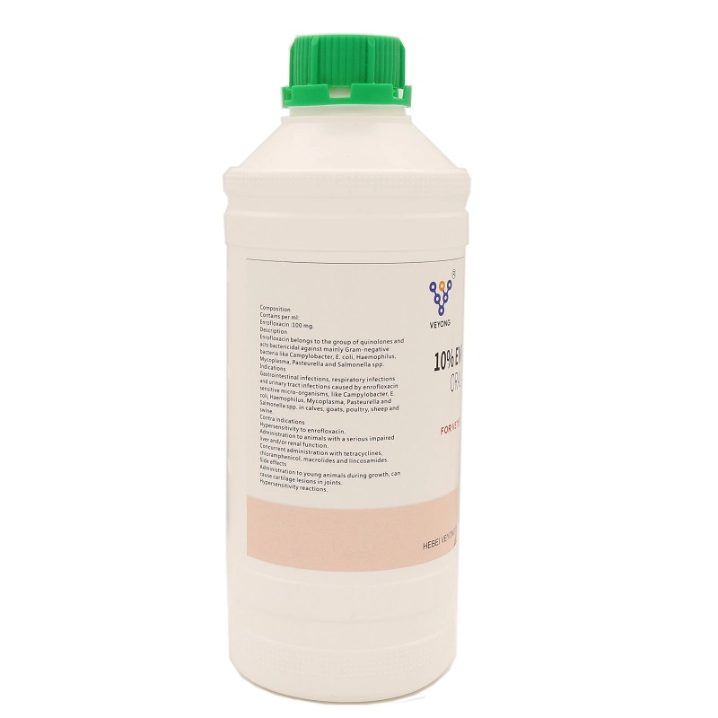 Poultry Medicine GMP Manufacturer / Supplier Enrofloxacin 10% Oral Liquid for Animal