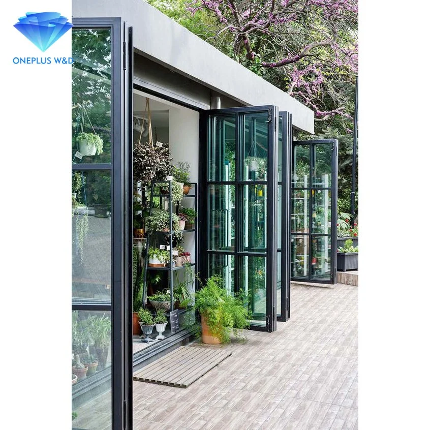 House Folding Glass Exterior Soundproof Standard Aluminum Bi Fold Folding Doors