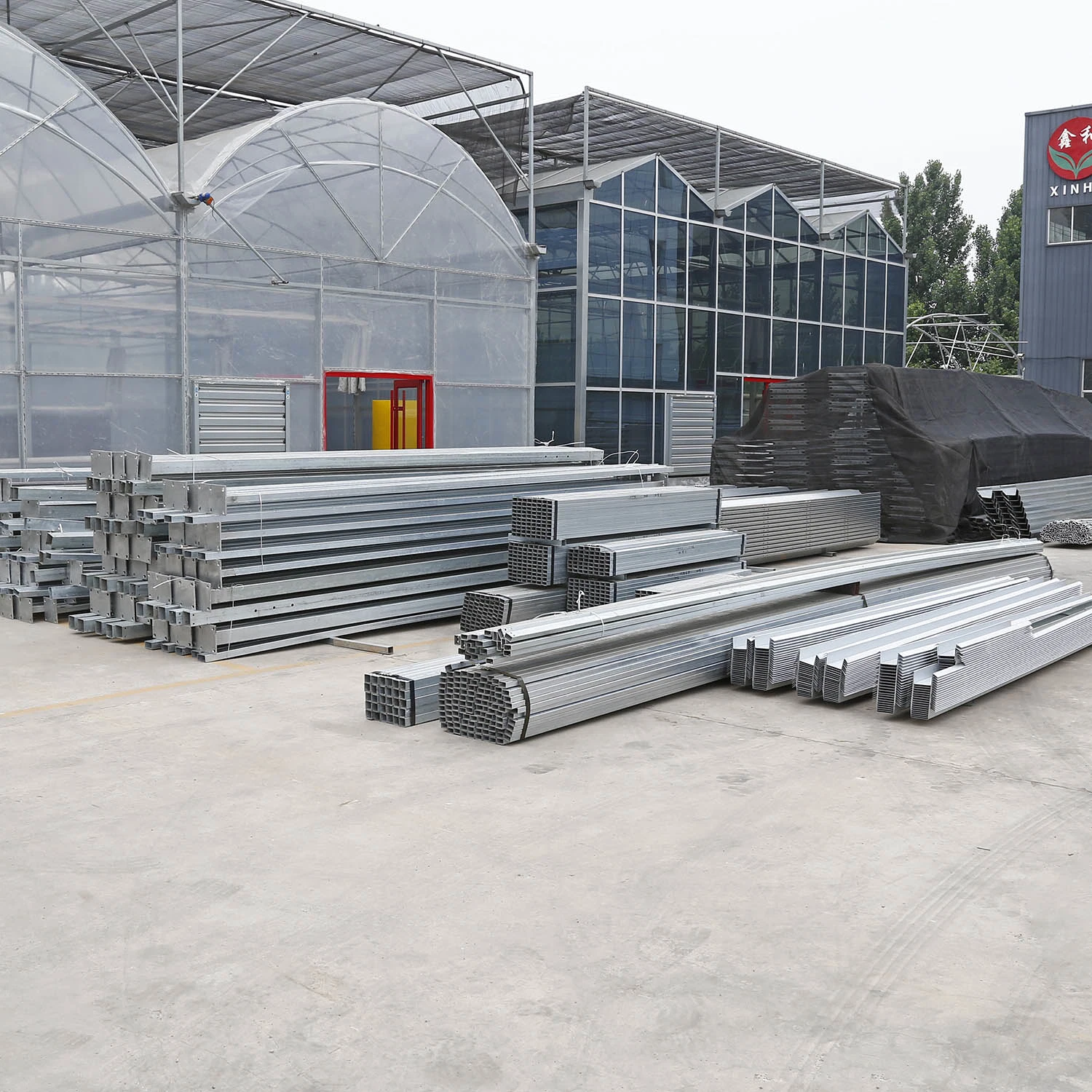 Steel Pipe Multi Span Agricultural Film Greenhouse for Flowers