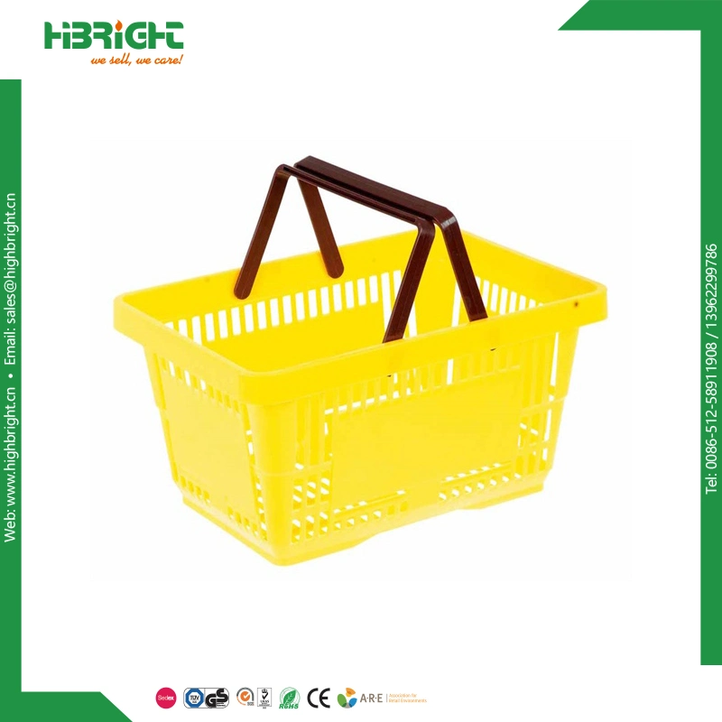 Super Market Double Handle Plastic Shopping Basket