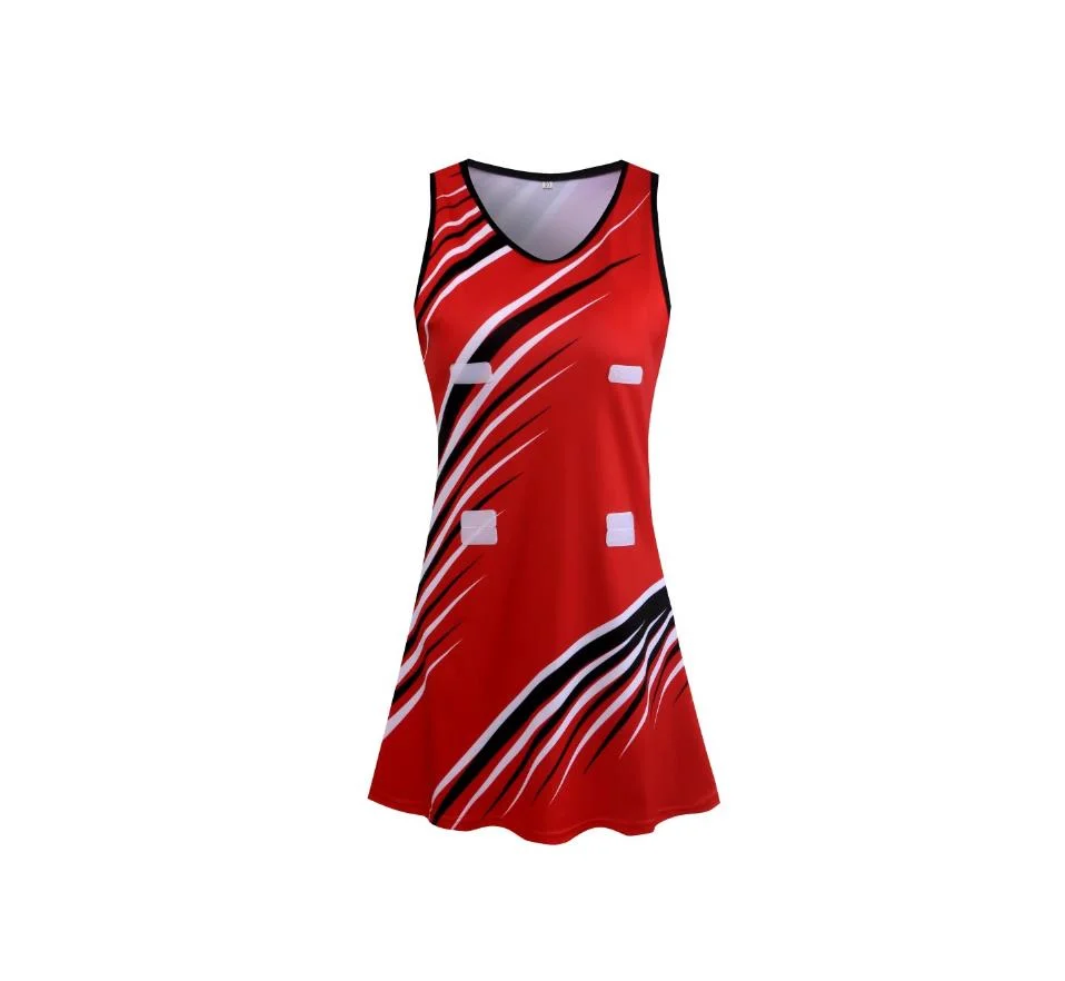 OEM Sublimated Netball Dresses Custom Team Netball Uniforms V Neck Netball Jersey Other Sportswear Women OEM Service Support