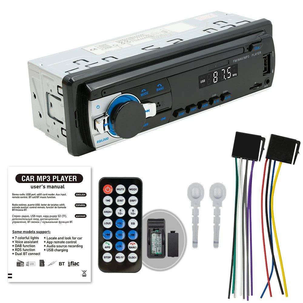 Rádio estéreo para automóvel Leitor de MP3 Bluetooth Tooth Bt dois USC Monitor de carro MP5 exibe o player MP3 do carro