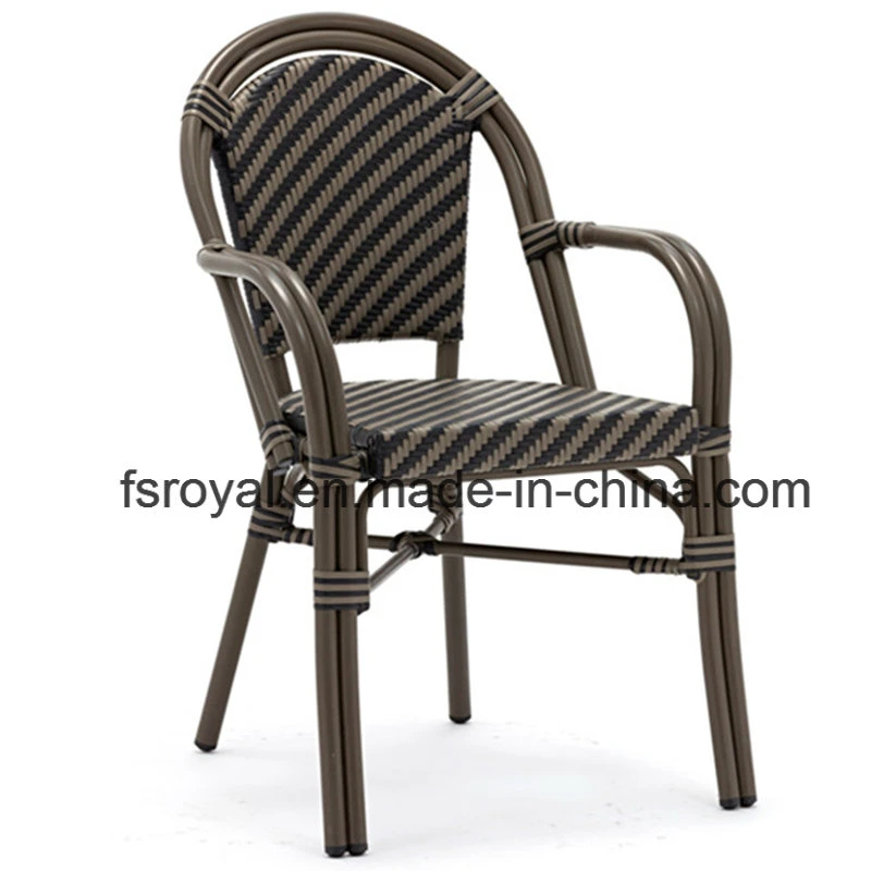 French Style Bistro Garden Outdoor Rattan Furniture for Restaurant Cafe Use