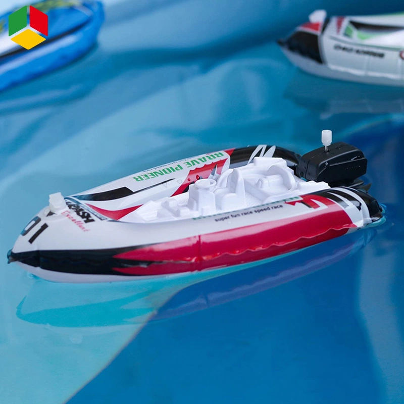 QS Inflatable Wind up Boat Toys Summer Play Water Promotion Gift Baby Interesting Bath Swimming Inflatable Simulation Boat Toys with Small Inflator