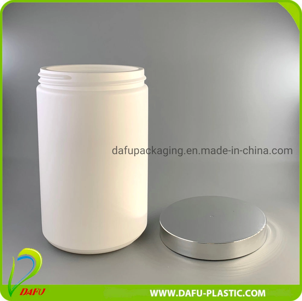 Customizable 800ml HDPE Health Protein Powder Bottle with Silver Lid