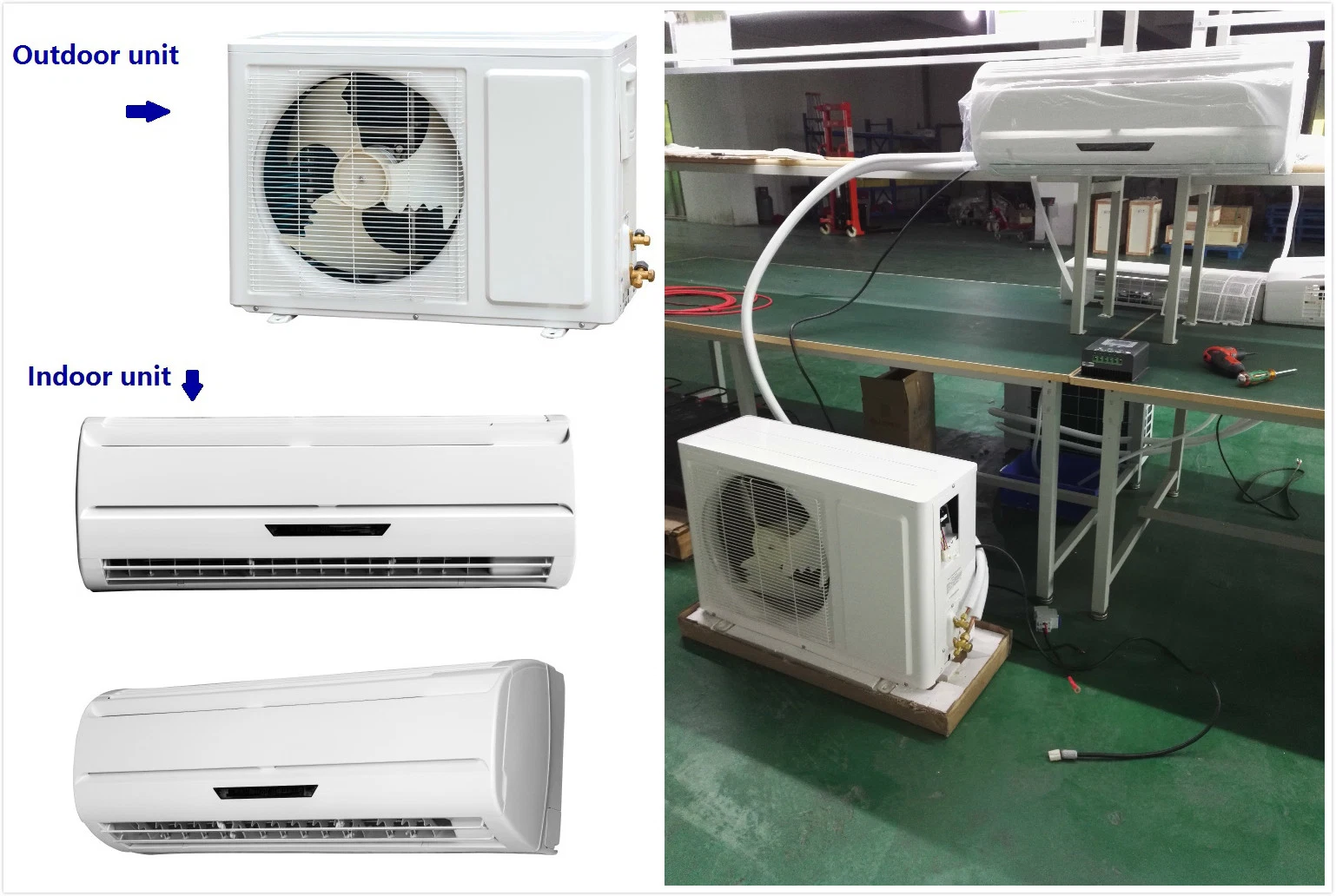 مكيف الهواء الشمسى السعر Foshan Factory 9000BTU 12000BTU 18000BTU BTU 24000BTU مكيف هواء التيار المستمر