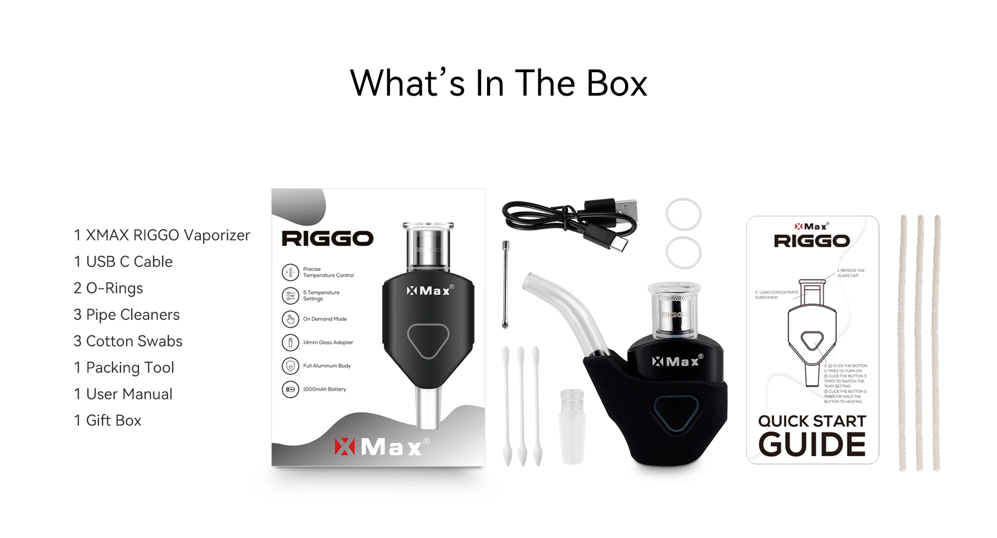 Original Xmax Riggo E-Nail DAB Rig Concentrates Wax Vaporizer Custom Vaporizer