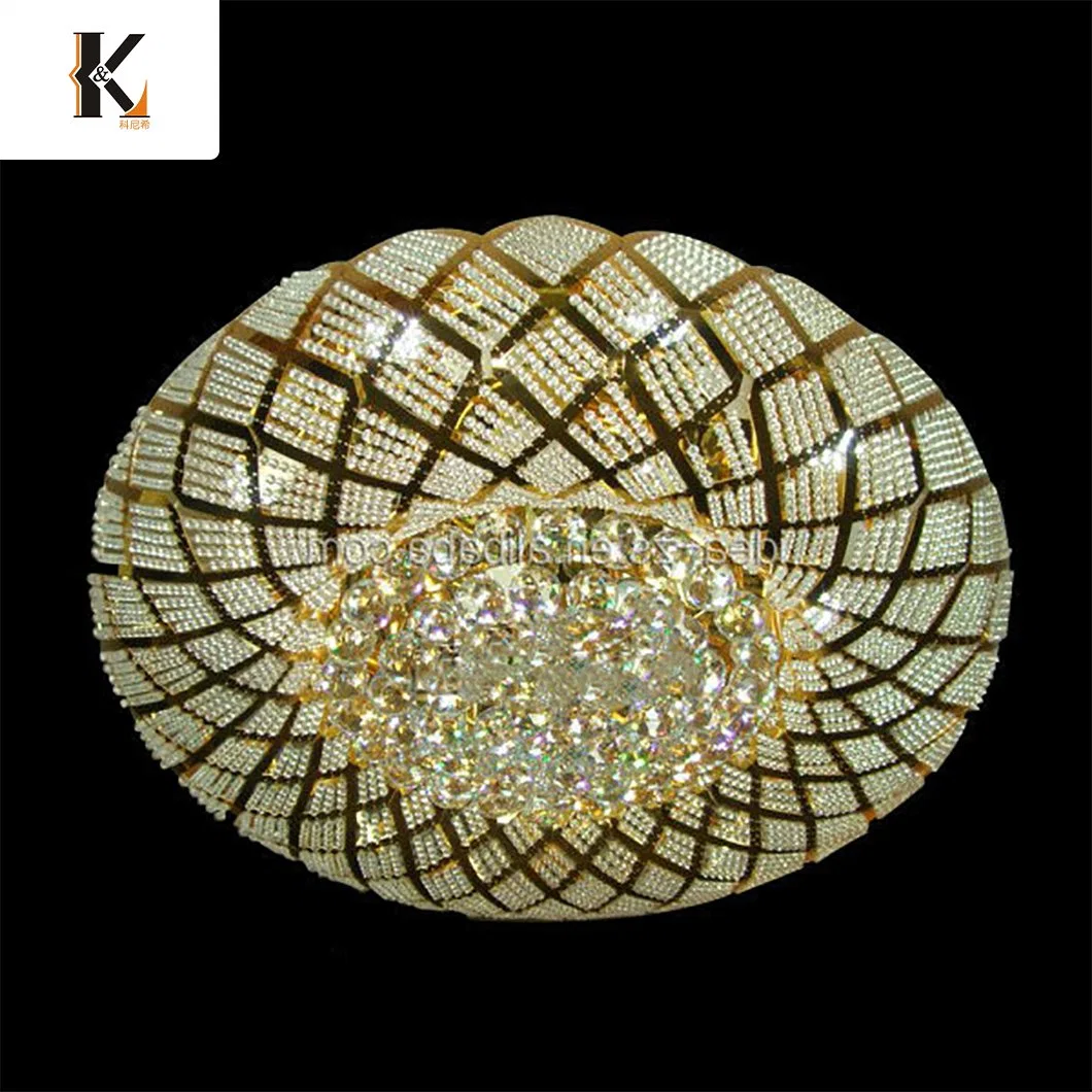 LED de cristal luz pendurada China Dropshipping peste volta sala moderna casa de luz LED Lâmpada de Teto Gold Luxury lustre de cristal Crystal luz de tecto