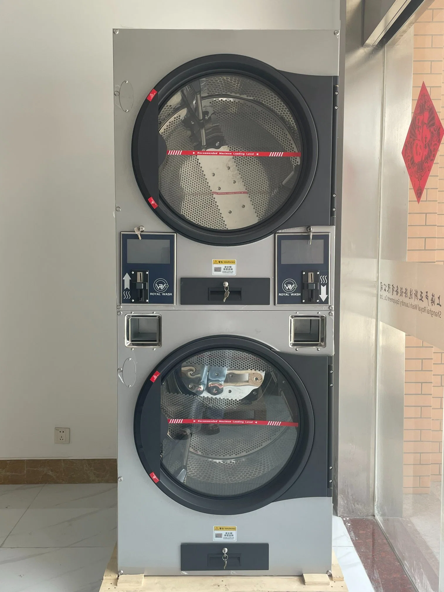 Commercial and Industrial Clothes Coin Operated Stacked Dryer