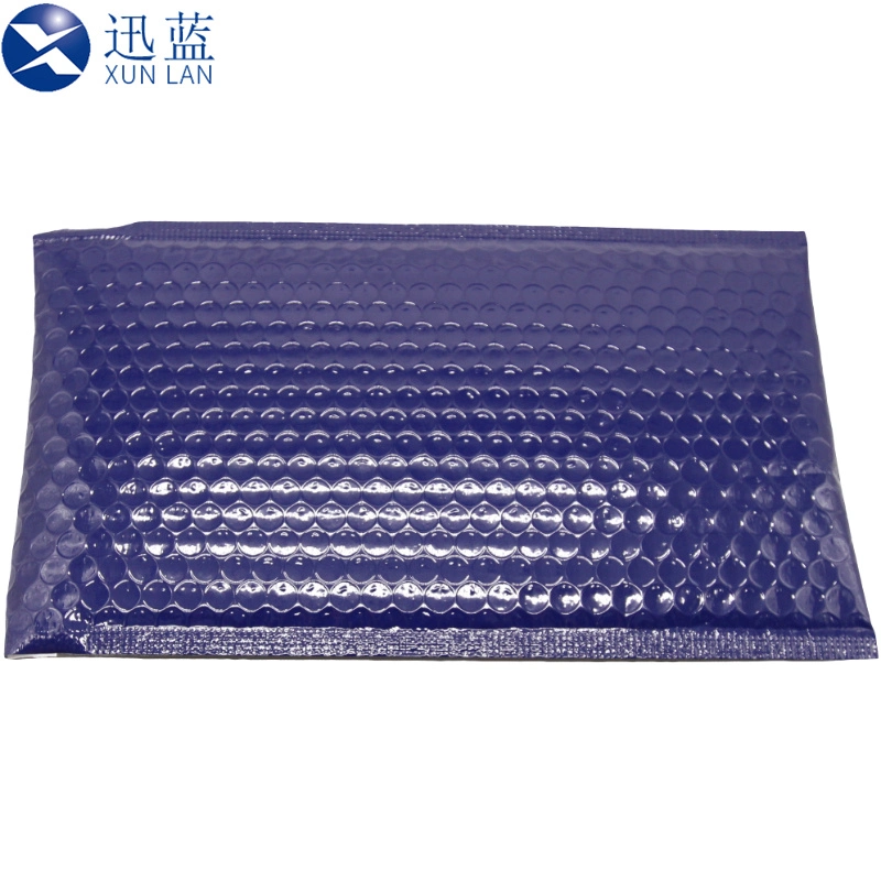 Azul metalizado Bubble Bag Custom Printed aluminio metalizado relleno Express Bolsa de material laminado