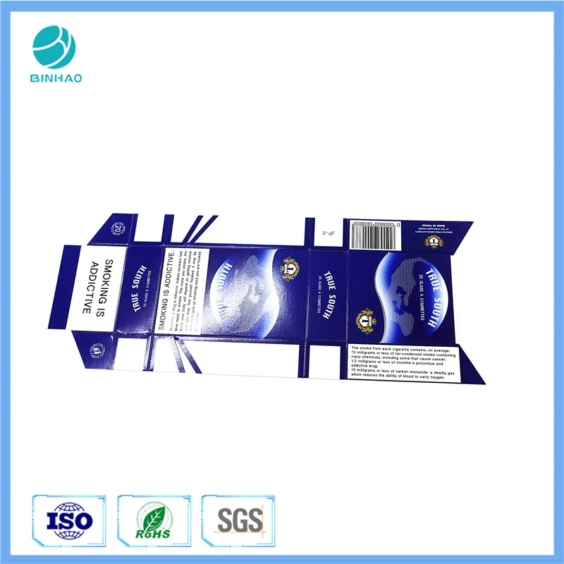 Impressão offset Azul Cor 225 g Hard Pack caixa de cigarros SBS Papel base