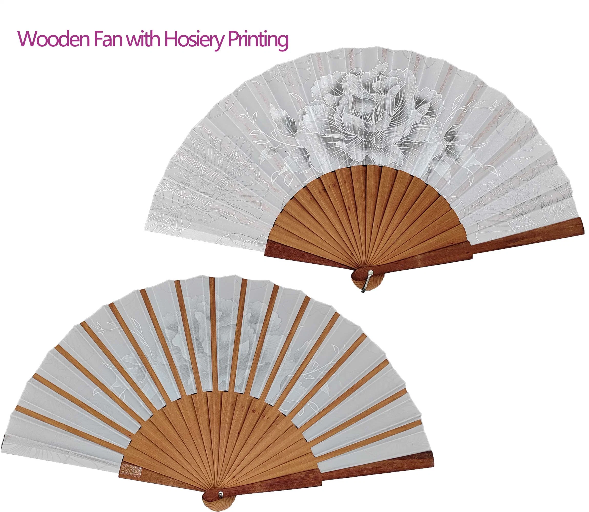 Just Hand Fan Factory Custom Logo for Wooden/Plastic/Bamboo+Fabric/Silk/Paper