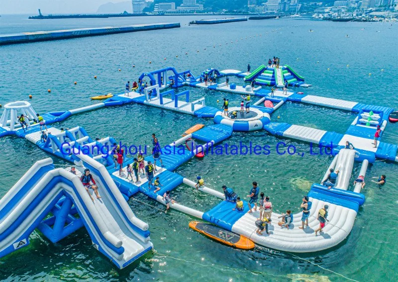 Grand parc aquatique gonflable flottant de la mer pour le lac de la station Océan