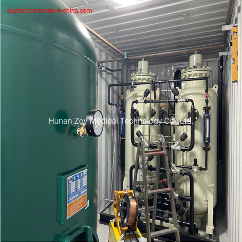 Containerized Psa Oxygen Generator System PLC Control Fully Integrated Mobile Oxygen Plant