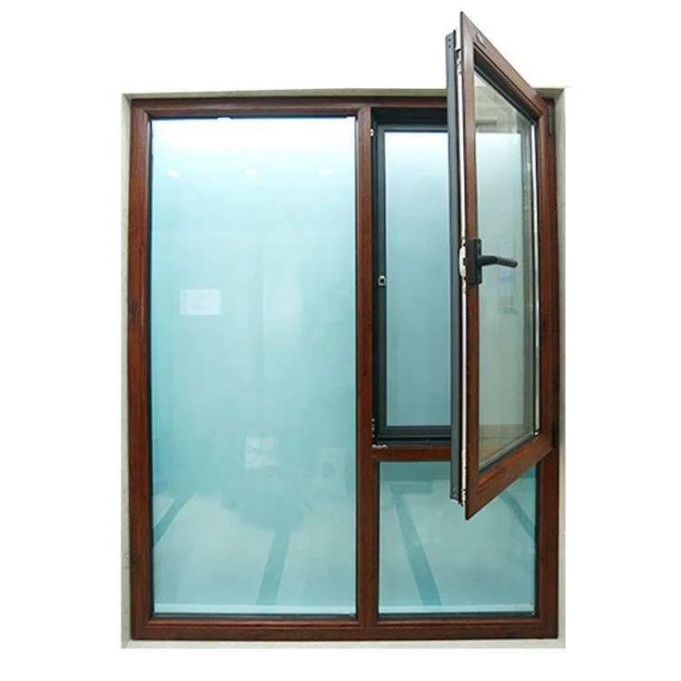 Large Glass Frame Aluminum Casement Window with Mosquito Mesh