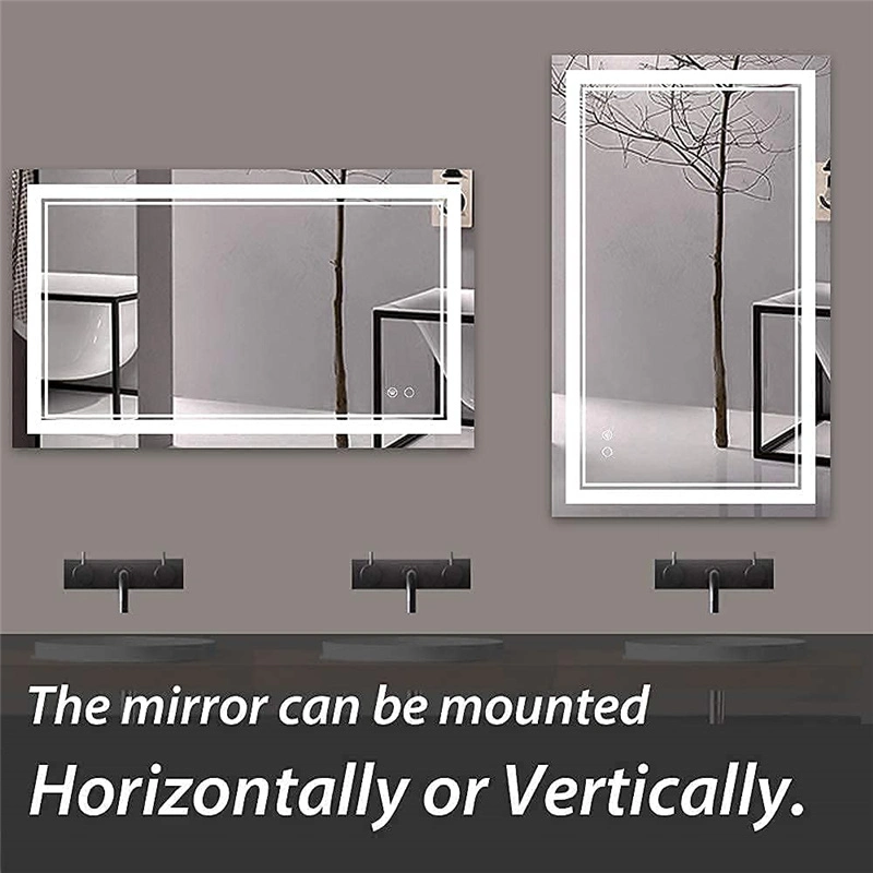 Wall Mounted Decorative Frameless Rectangle Round Backlit Mirror with Light Smart Light Bathroom Mirror LED Mirror Llluminated Smart Mirror