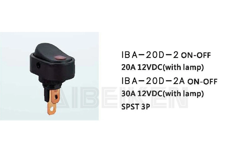 DC12V 30A Auto con lámpara&#160;Iba-20d-2 encendido-apagado de cobre iluminado automóvil Interruptor