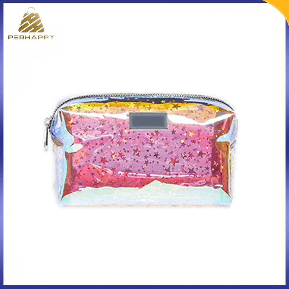 Popular Dream Color PVC TPU Waterproff Bag with Star Design Wash Travel Cosmetic Bag