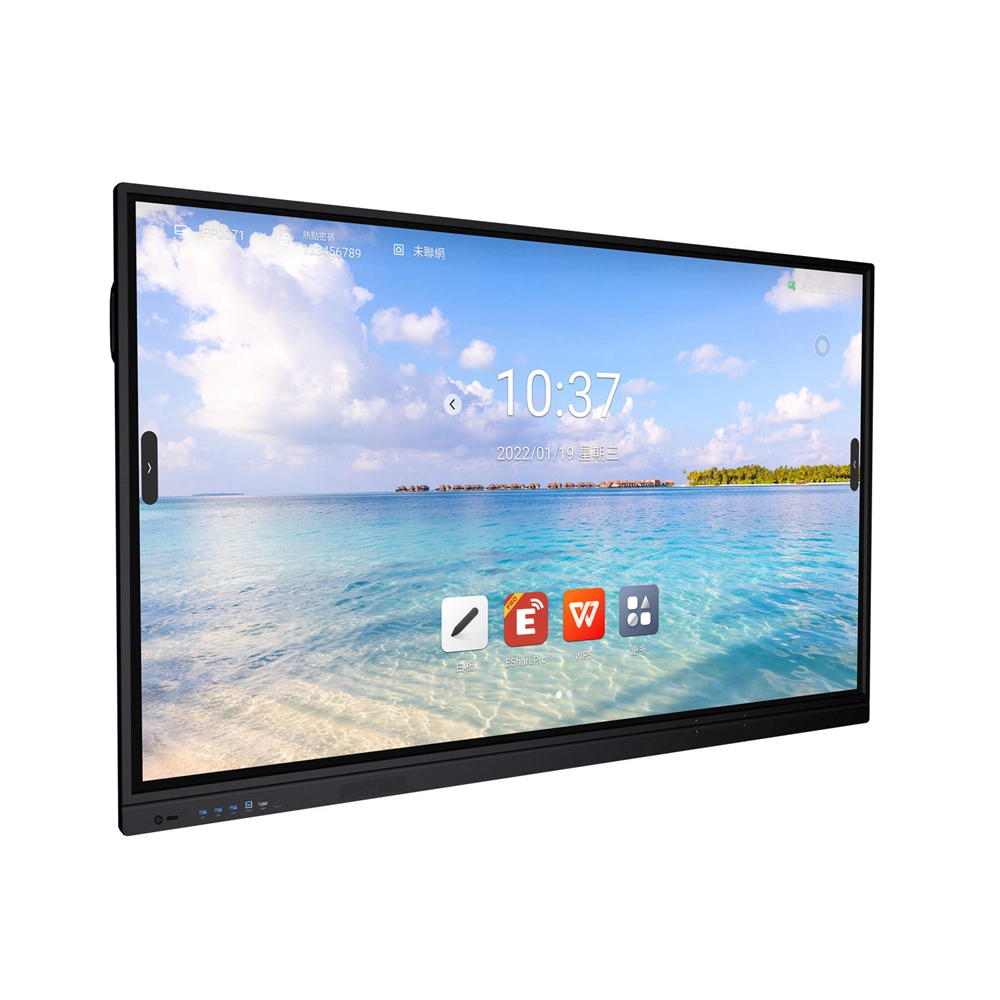 Ecrã tátil LCD IPS HD 4K de 55 65 75 polegadas Suporte interativo para Smart Board TV suporte para Mac/PC Mobile