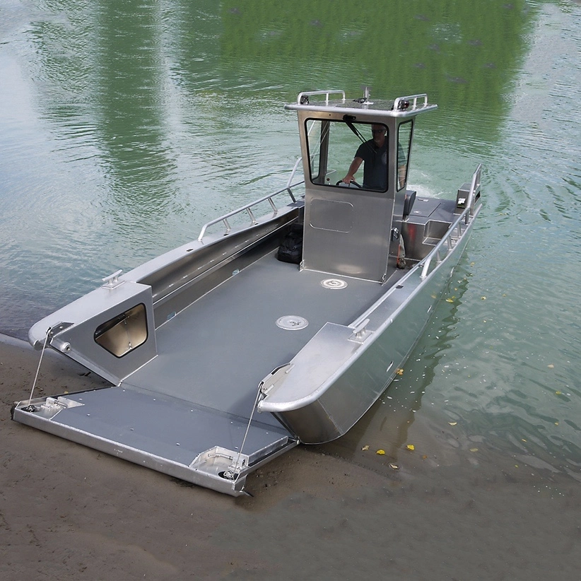 Kinocean Welded Aluminum Landing Craft Fishing Work Boat with Hard-Top Console