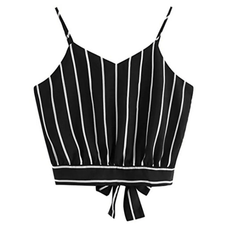 Fashion Style Sexy Hot Girls Striped Crop Women Tank Top