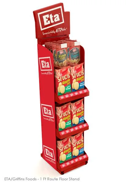 Varias capas Tamaño personalizado impresión Tienda Mostrar Paepr Box snacks Mostrar caja de cartón