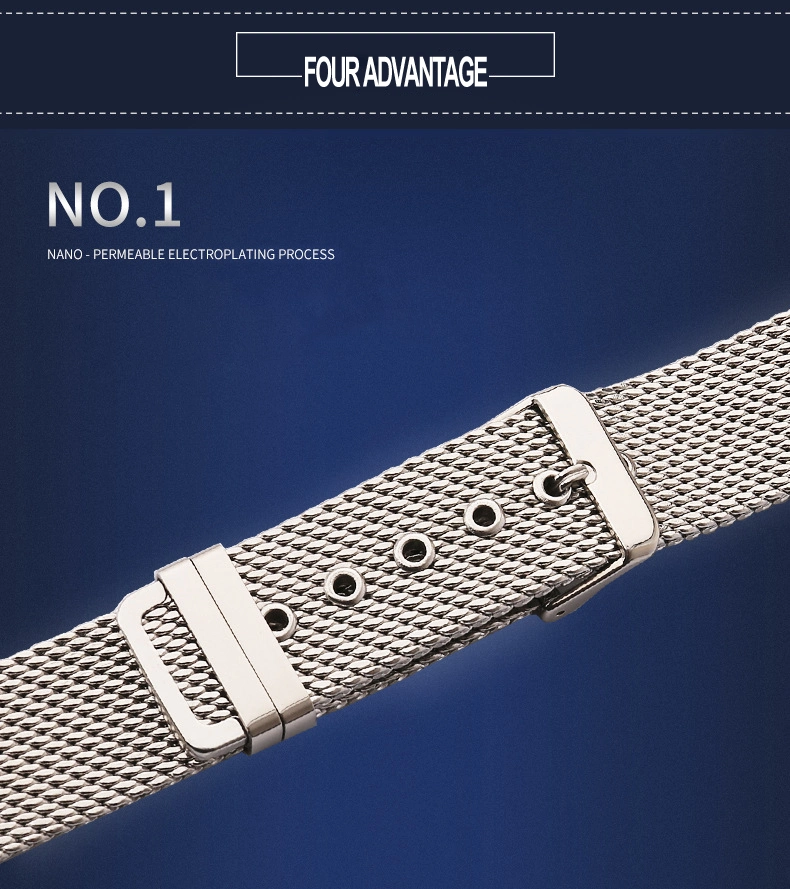 Custom Logo Watch Strap Accessories Wristband 18/20/22mm High quality/High cost performance  316L Stainless Steel Mesh Bracelet