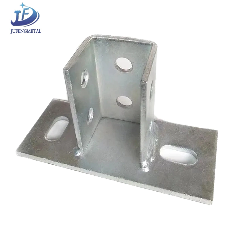 OEM Construction Carbon Steel Galvanized Channel Base Support Brackets Stamped Frame Fittings