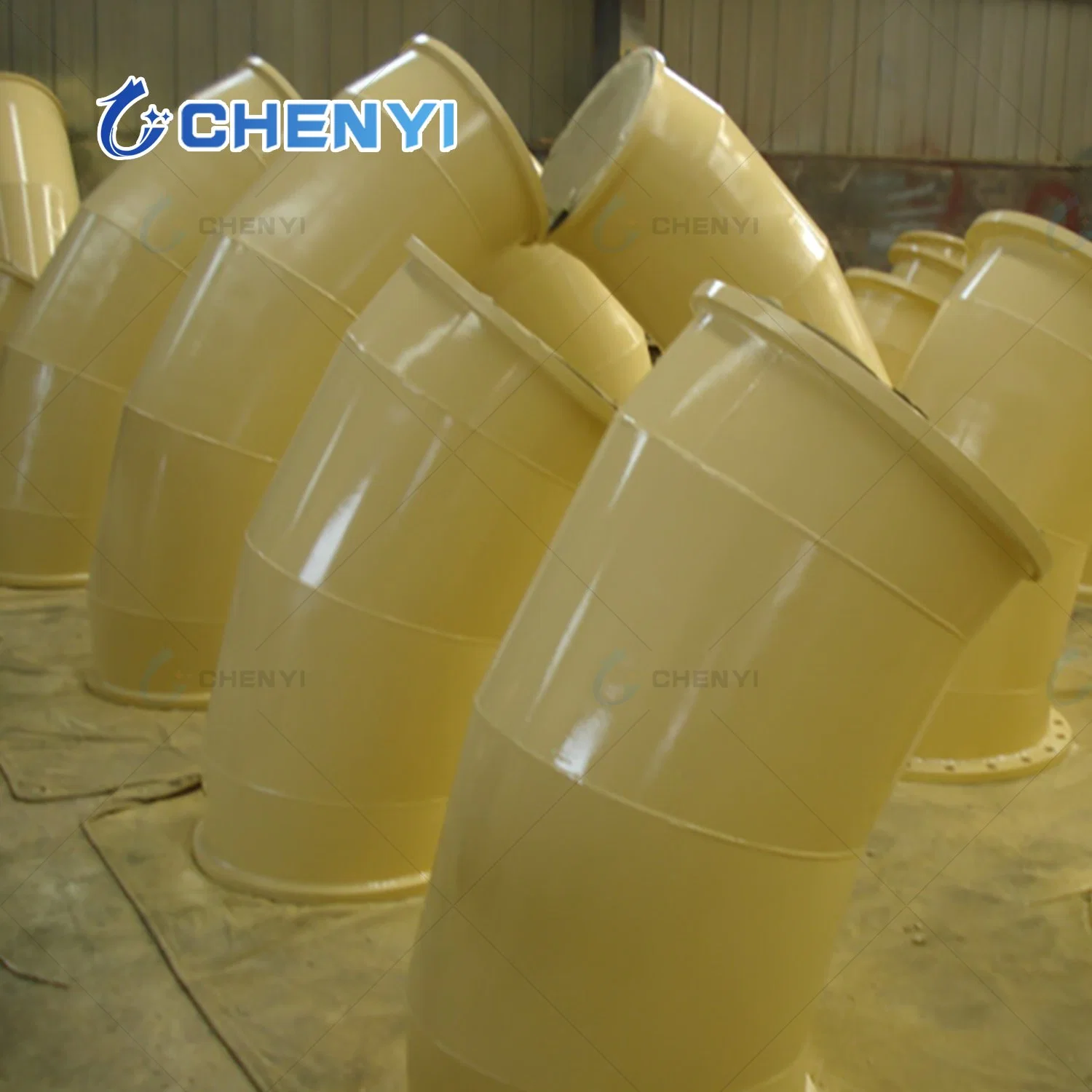 Wear Ceramic Tiles Lined Elbow Bend Steel Pipe Applied to Material Handling System