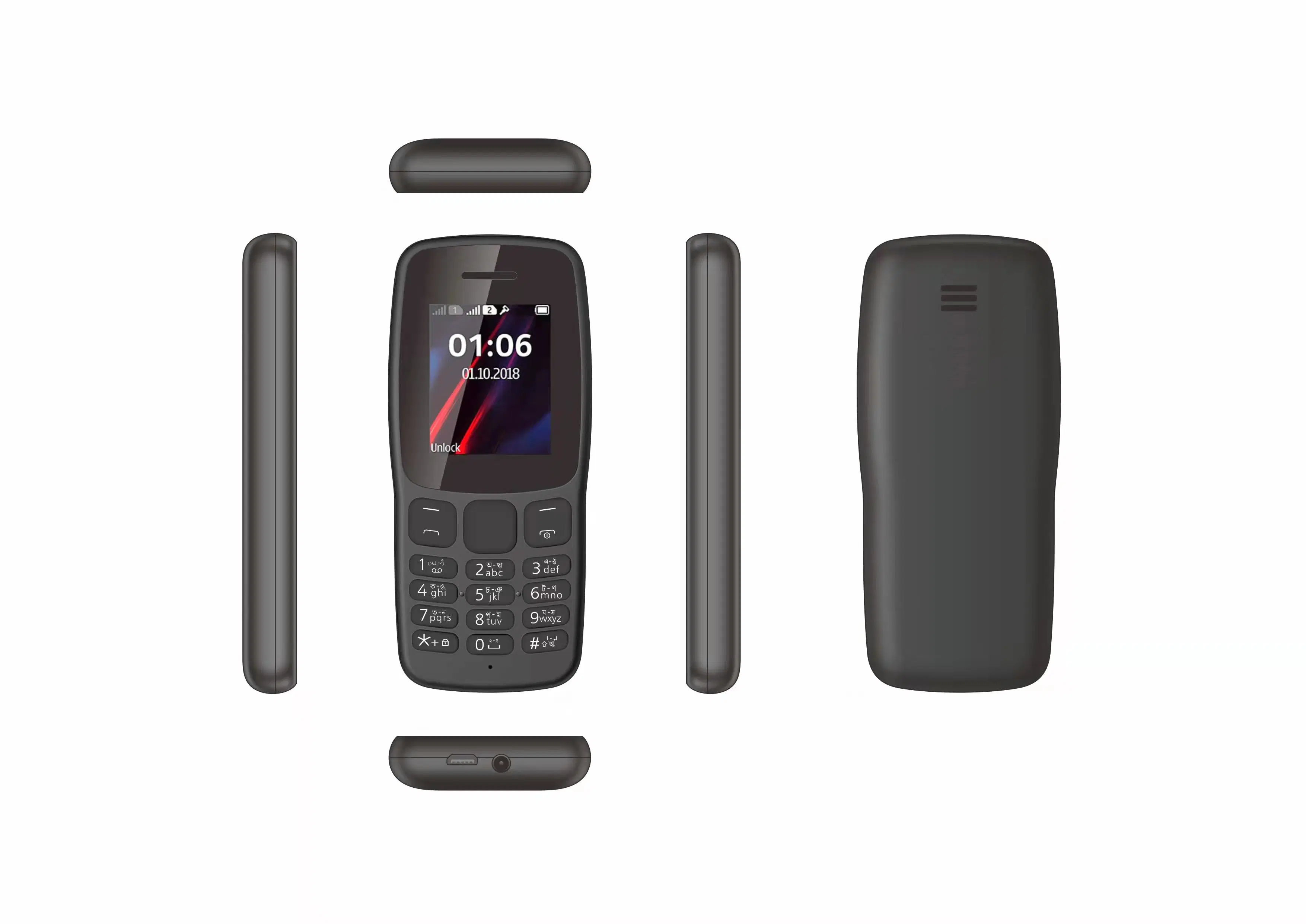 OEM ODM Feature Phone 1.8inch Cheap Mobile Phone Quad Band with Torch