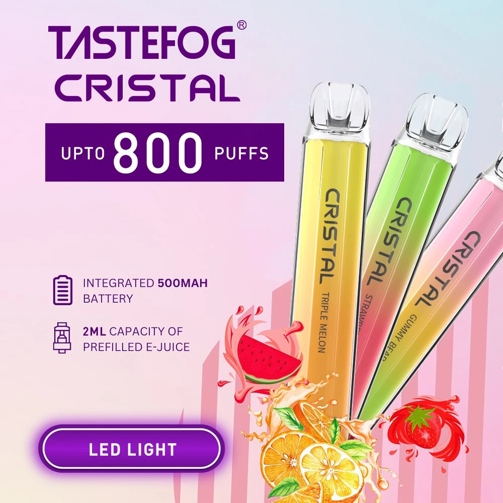 Tastefog Original Factory Wholesale Disposable Vape Crystal 800 Puff Bar Mini Electronic Cigarette with Tpd for Europe Market