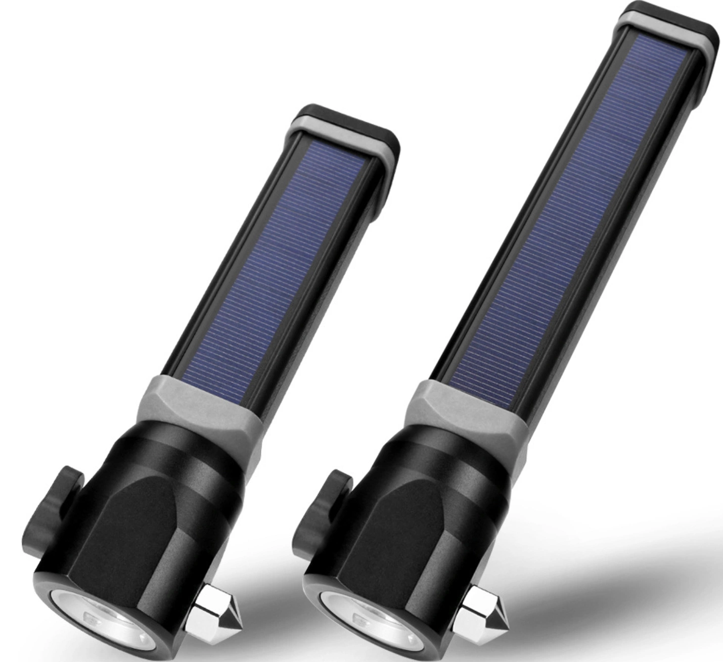 بطارية قابلة لإعادة الشحن USB مصباح الكشاف أضواء وامضة شمسية متعددة الوظائف ساطعة للغاية مصباح الكشاف T6 مع قاطع الحزام ومطاير السلامة لمدة مصباح LED التخييم